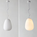 LED-Design-Pendelleuchte aus milchweißem Glas Caligari