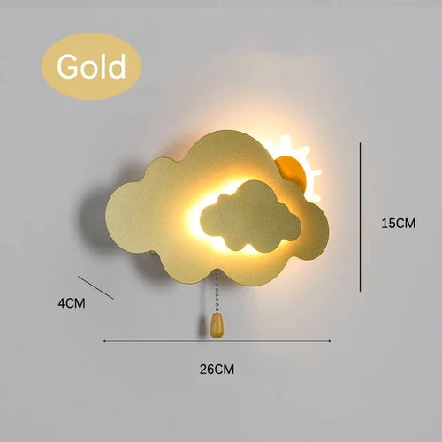 Moderne Wandleuchte in Wolkenform für das Kinderzimmer – Minimalistische Nachttischlampe - vue 9 sur 9