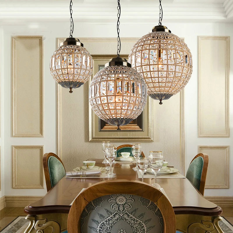 Suspension Lampe K9 Cristal Style Cour Médiévale