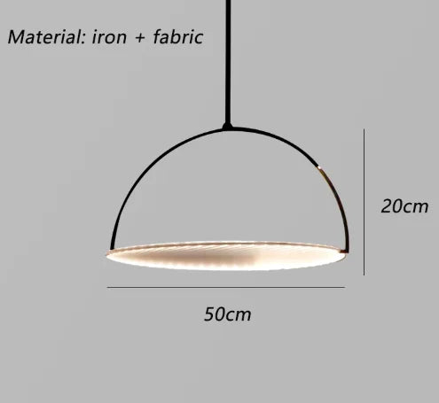 Runde dänische Pendelleuchte aus Stoff für die Innendekoration