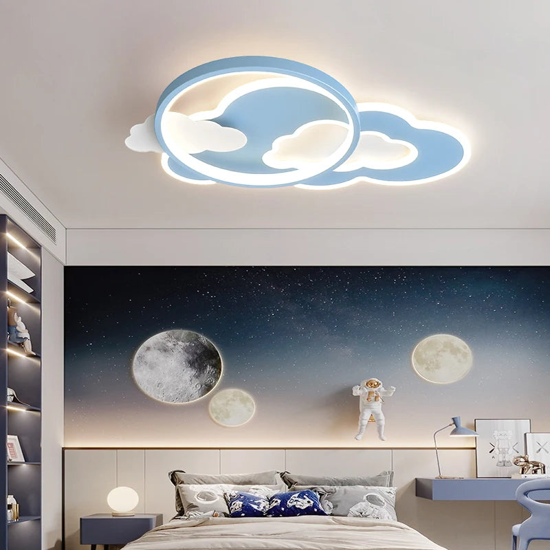 lustre led nuage moderne pour chambre d'enfant - vue 5 sur 9