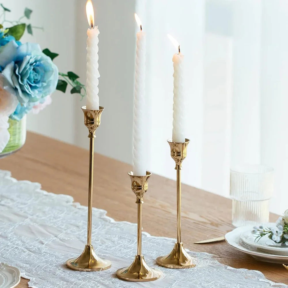 ensemble de bougeoirs rétro pour dîners romantiques et décorations festives - vue 3 sur 7