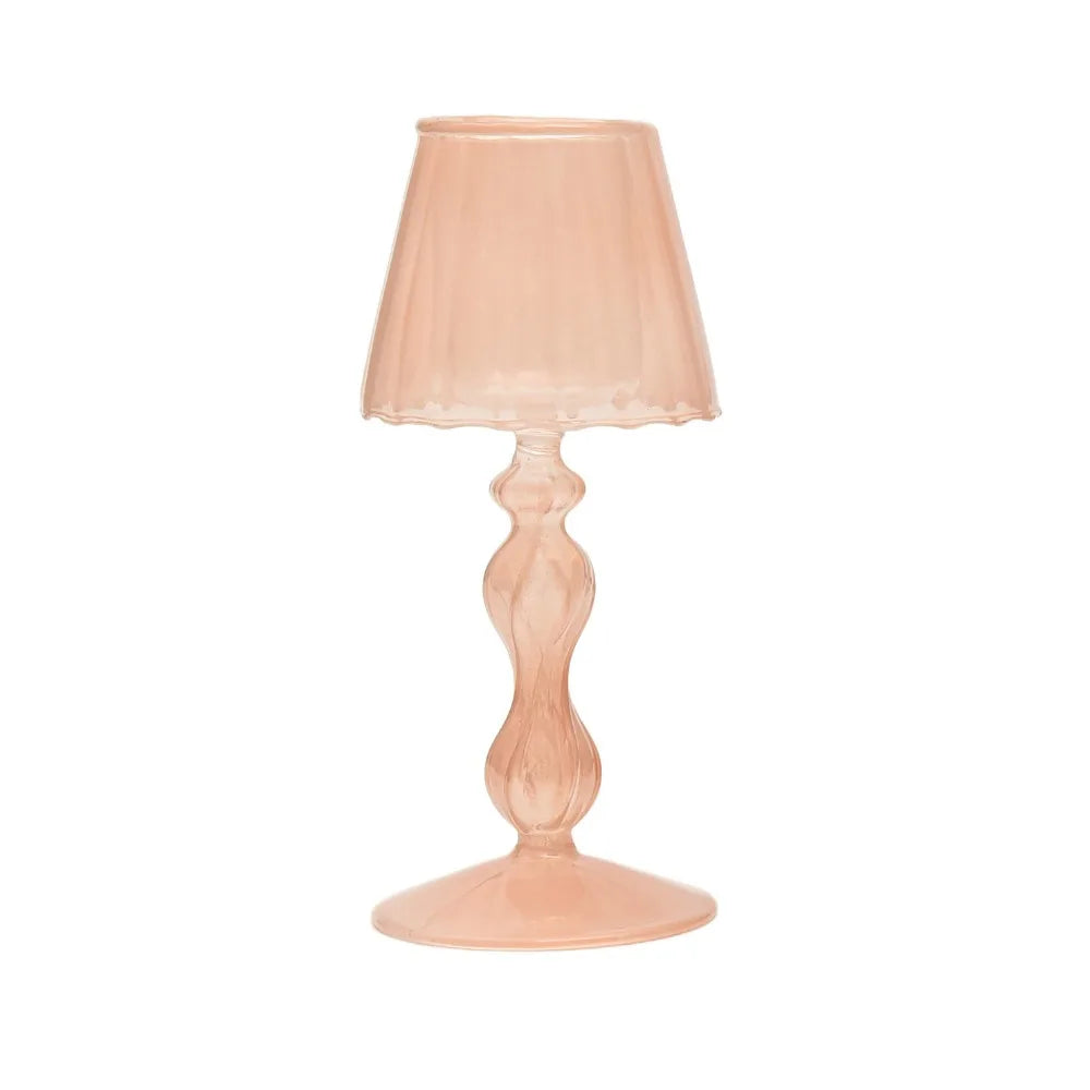 lustre en verre à rayures bougeoir créatif romantique délicat