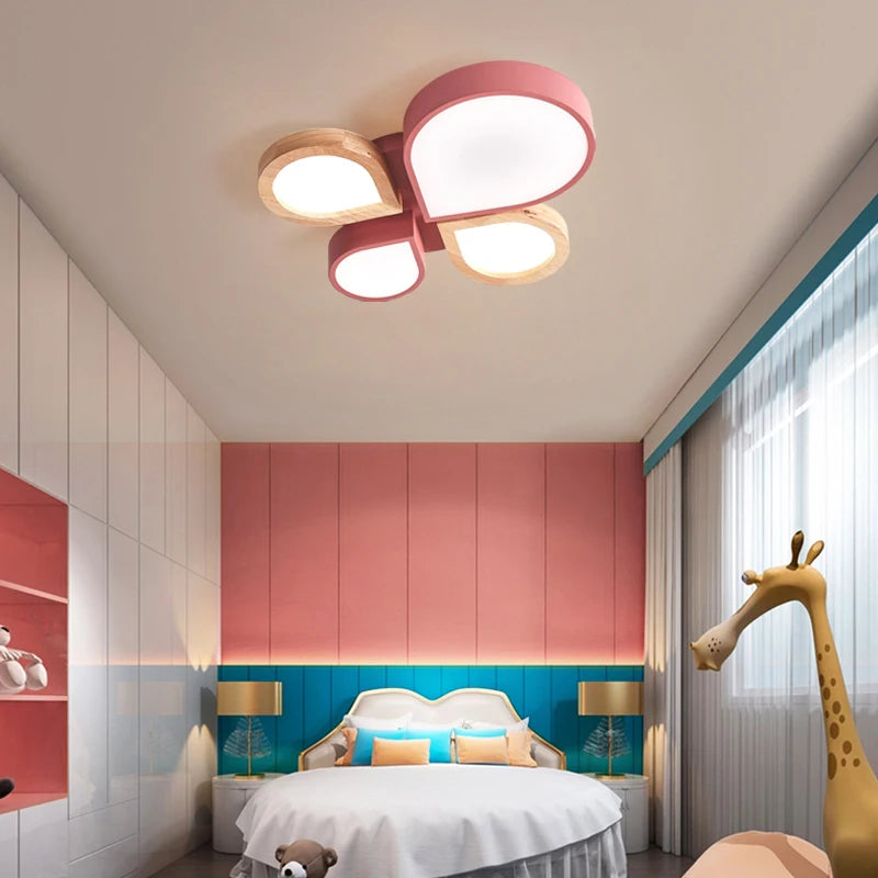 Nordischer romantischer Kronleuchter aus Holz mit kreativem LED-Design modern - vue 3 sur 8