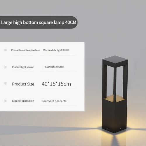 Moderne LED-Gartenleuchte aus Aluminium, wasserdicht für den Außenbereich - vue 16 sur 21