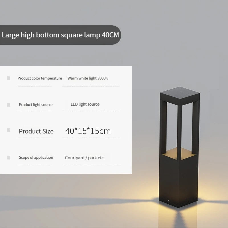 Moderne LED-Gartenleuchte aus Aluminium, wasserdicht für den Außenbereich - vue 15 sur 21