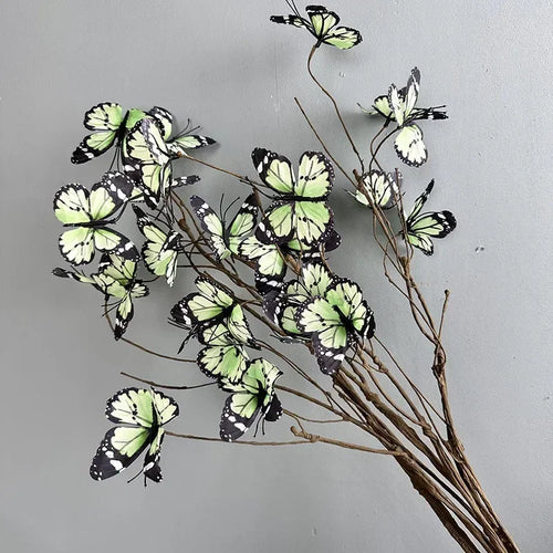 branche de papillon artificielle avec fausses fleurs décoratives pour jardin