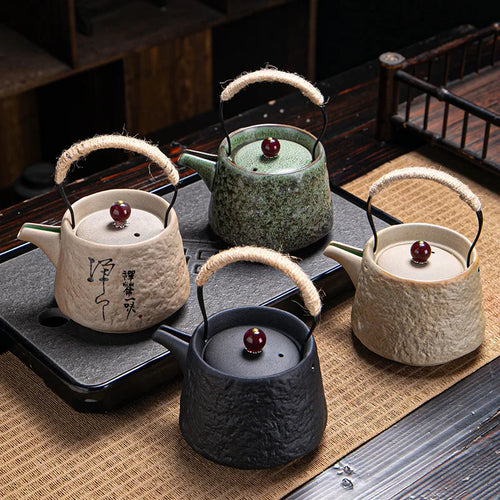 Service à thé japonais rétro kungfu céramique texturé