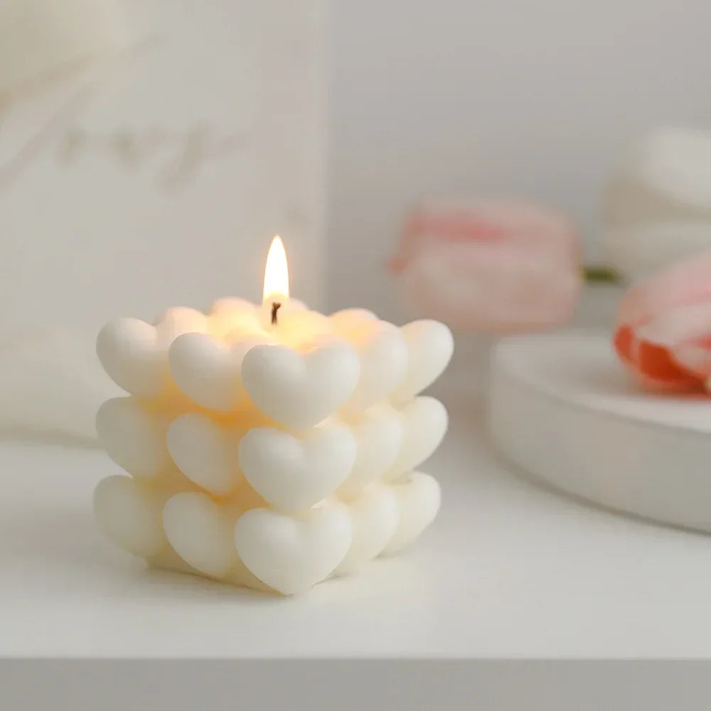bougie d'aromathérapie artisanale en forme de cœur parfumée - vue 6 sur 11