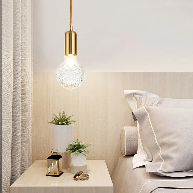 suspension LED en verre de cristal design nordique moderne - vue 6 sur 11