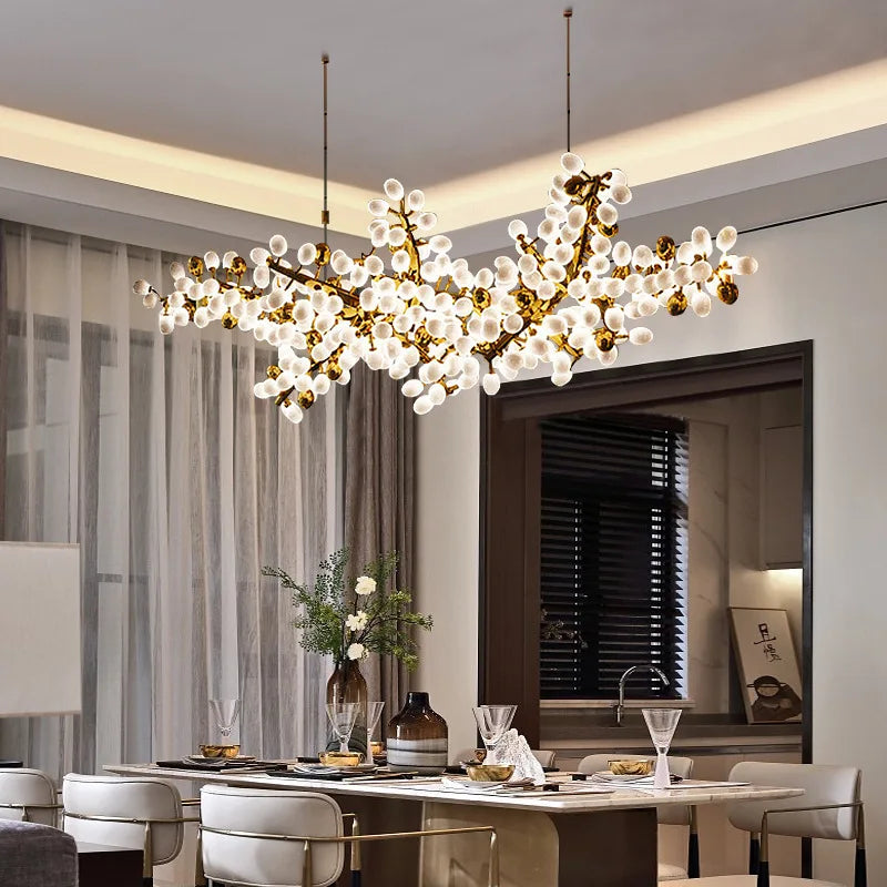 Lustre en verre blanc de luxe postmoderne - vue 3 sur 6