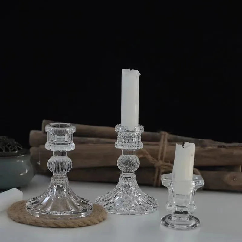 bougeoir en verre décoration nordique pour moments romantiques - vue 3 sur 6