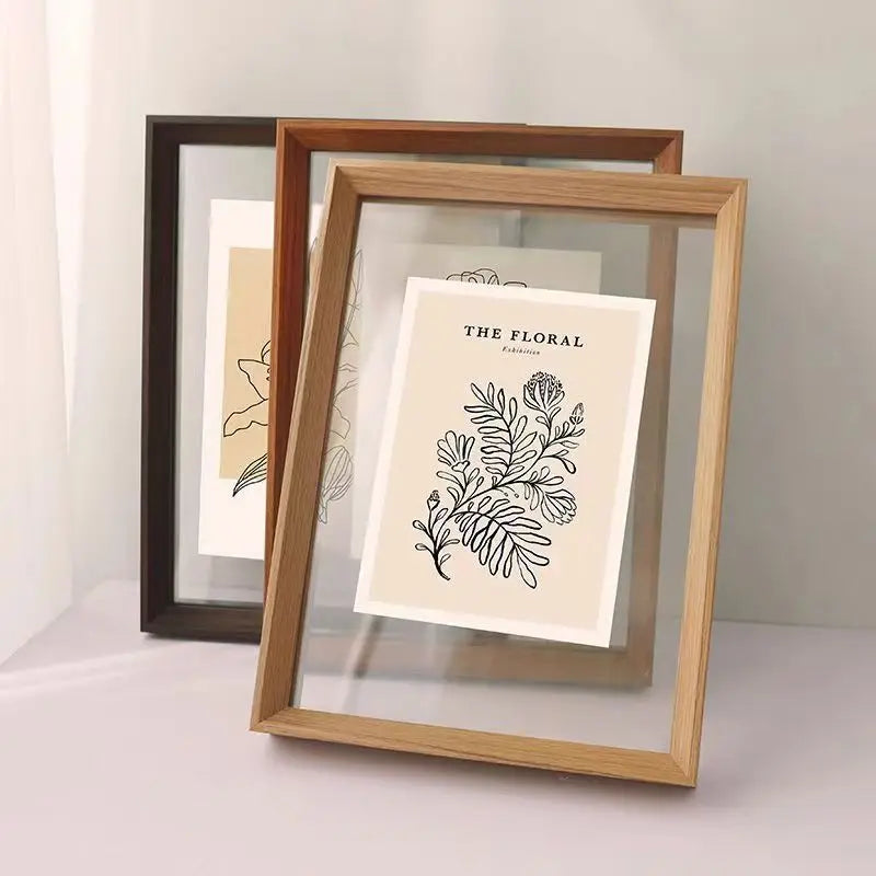 Wall-Hanging, Desktop Solid Wood Photo Frame Transparent Acrylic Frame For Framing Photos, Paintings, Posters, Certificates - vue 1 sur 9