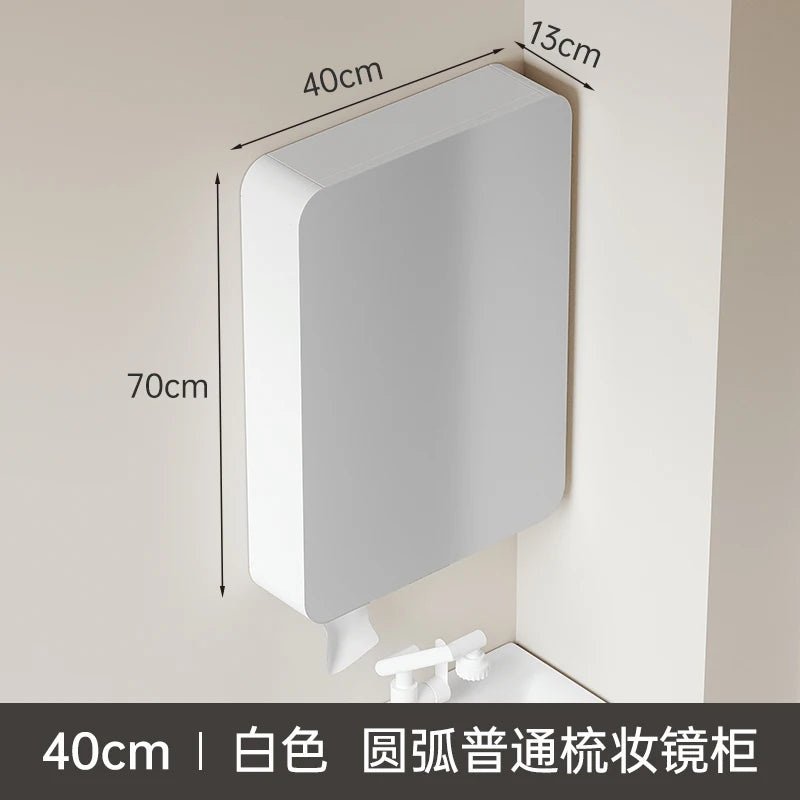 armoire circulaire en aluminium avec miroir éclairage intelligent et rangement - vue 20 sur 32
