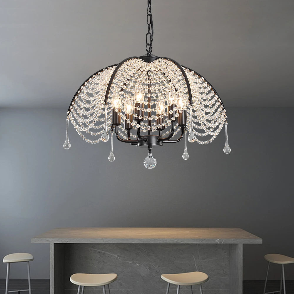 lustre moderne en cristal pour décoration intérieure élégante et lumineuse - vue 3 sur 8