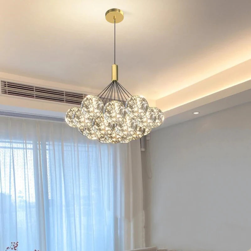 suspension LED en verre transparent design moderne réglable en hauteur - vue 3 sur 11
