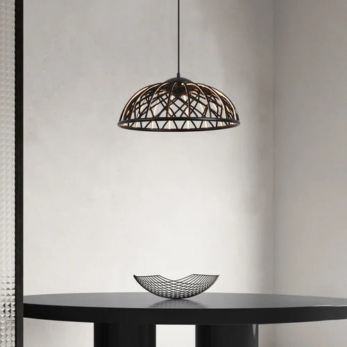 suspension moderne en corde tressée avec lumière led décorative - vue 4 sur 9