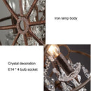 lustre style loft américain rétro en cristal pour bar restaurant