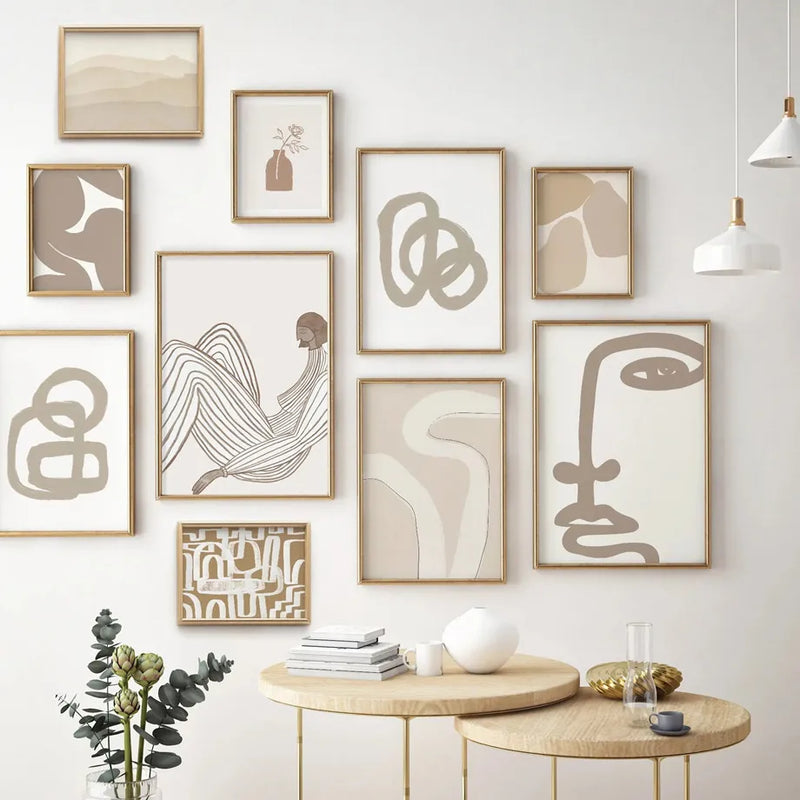 affiches abstraites de visage de fille pour décoration murale
