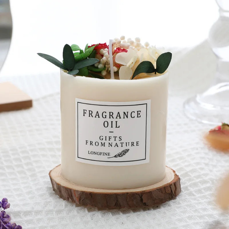 bougie parfumée fleurs séchées en cire de soja décorative et romantique - vue 11 sur 16