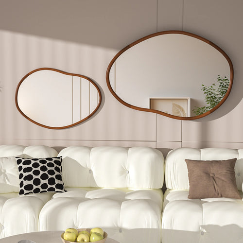 miroir mural décoratif grand format en bois massif - vue 5 sur 6