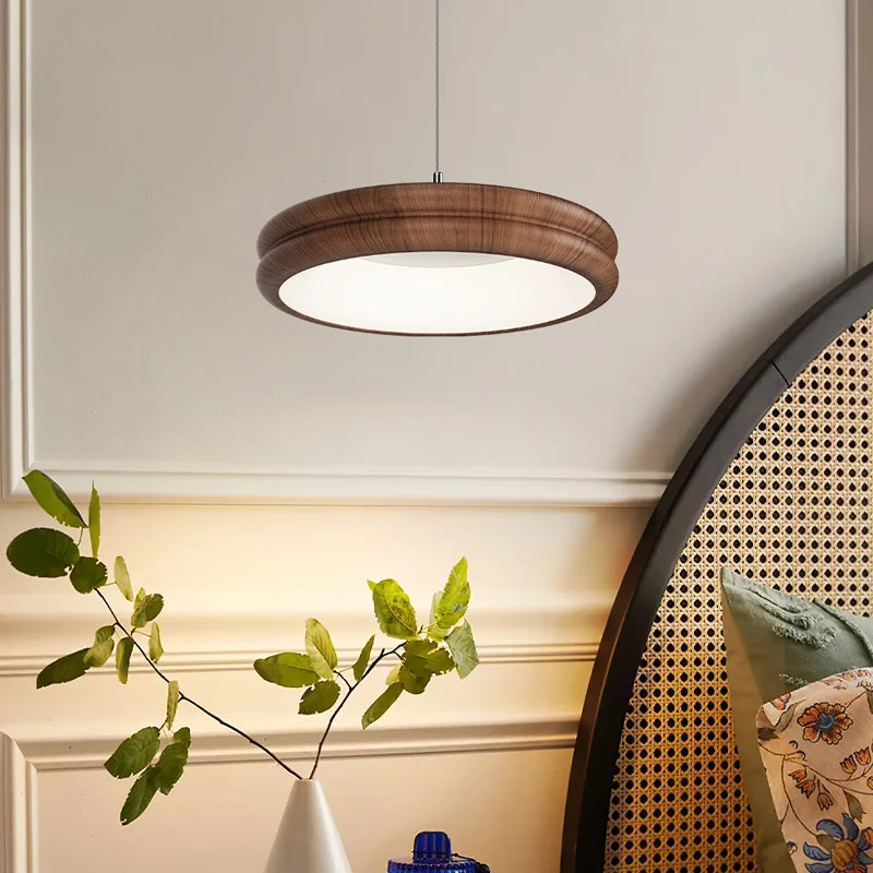 lustre médiéval lampe bar style japonais en rondins suspendue - vue 6 sur 11