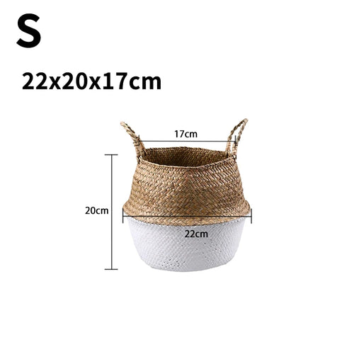 panier suspendu en osier pour rangement et décoration