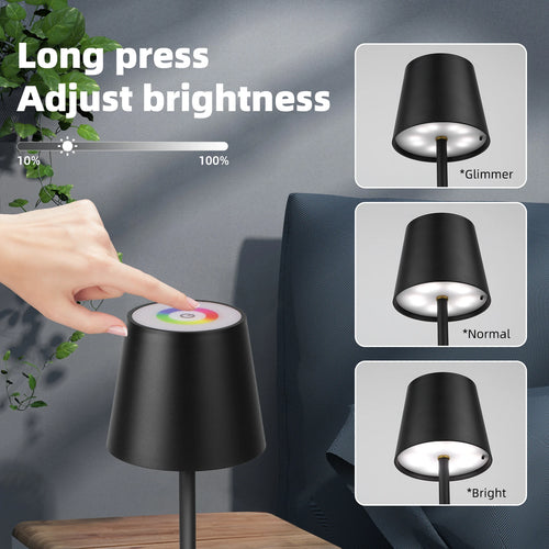 lampe de bureau led ambiance sans fil chargement usb - vue 2 sur 6