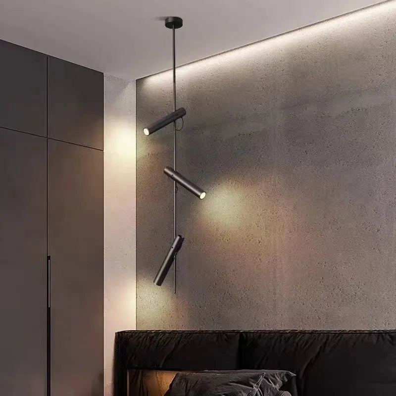 lampe suspendue led moderne rotative avec 1/2/3 têtes pour intérieur - vue 3 sur 12