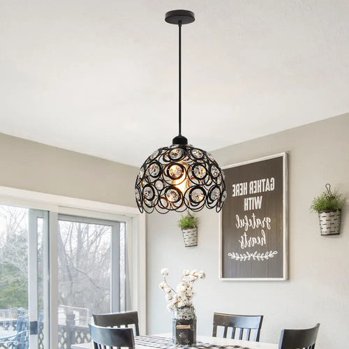 Suspension moderne avec abat-jour en cristal k9