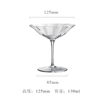 Verres à vin cristal style rétro rayures fleurs