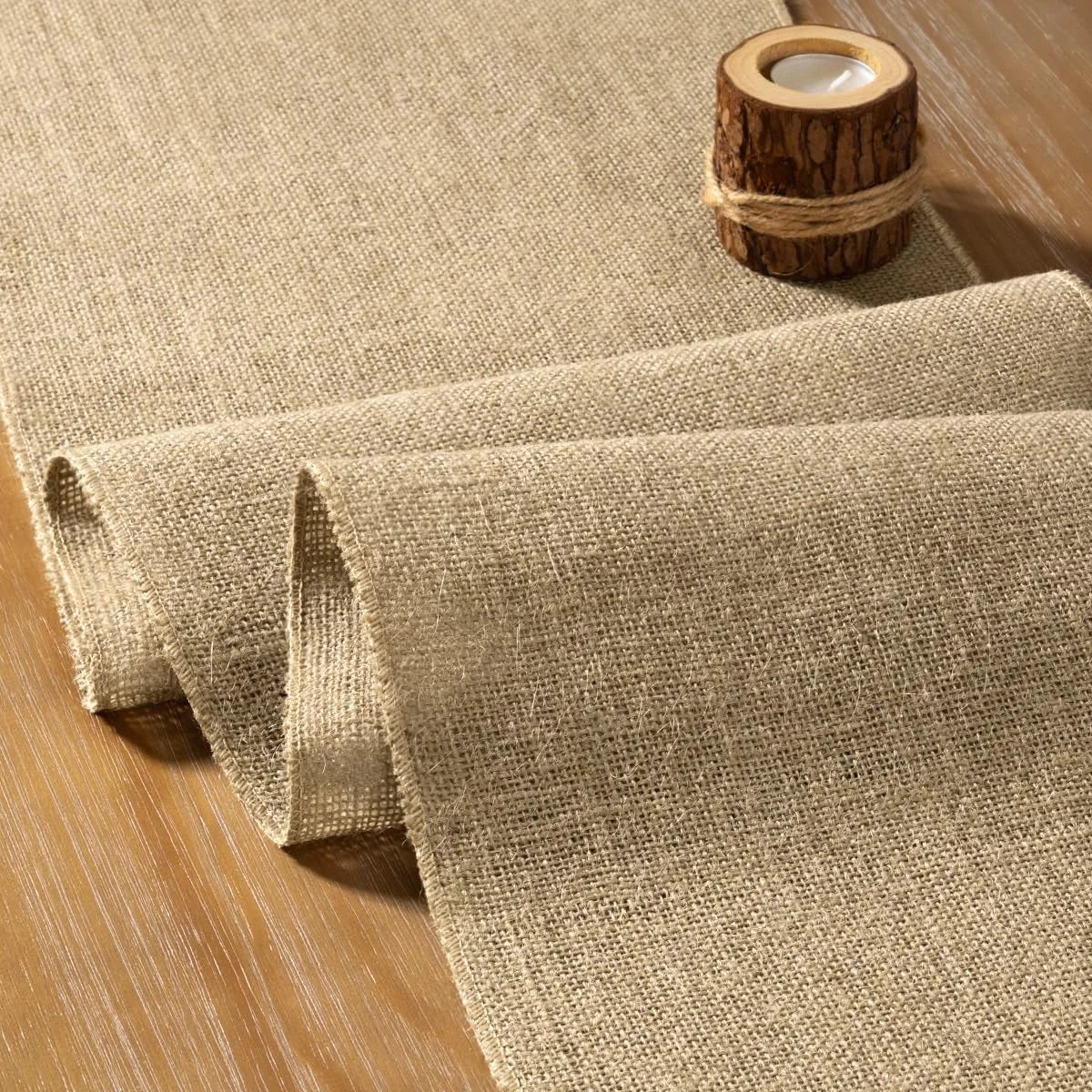 Chemin de table jute style rustique maison fete - vue 4 sur 6