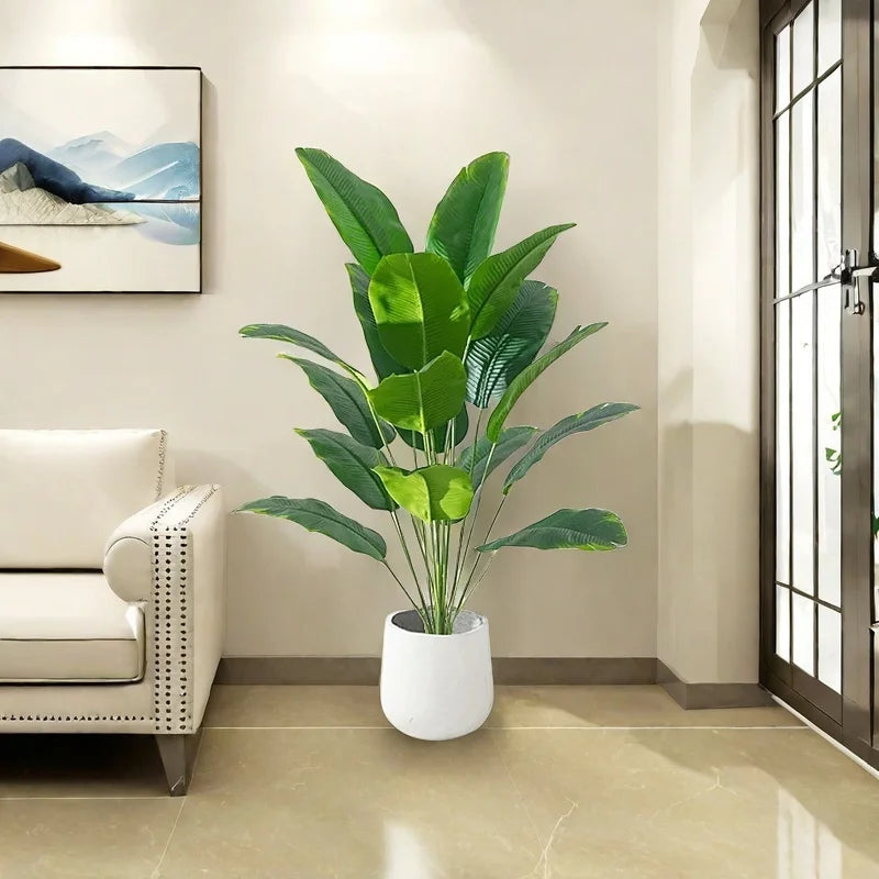 plantes artificielles bananier et palmiers tropicaux pour décoration festive - vue 3 sur 5