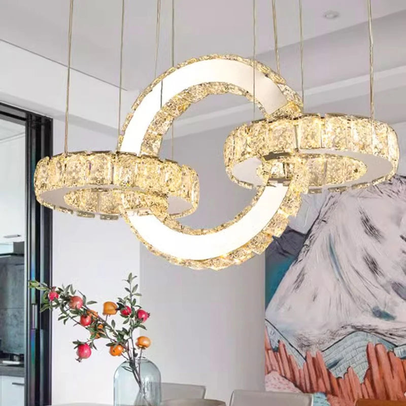 lustre led moderne suspension pour éclairage intérieur décoratif - vue 6 sur 7