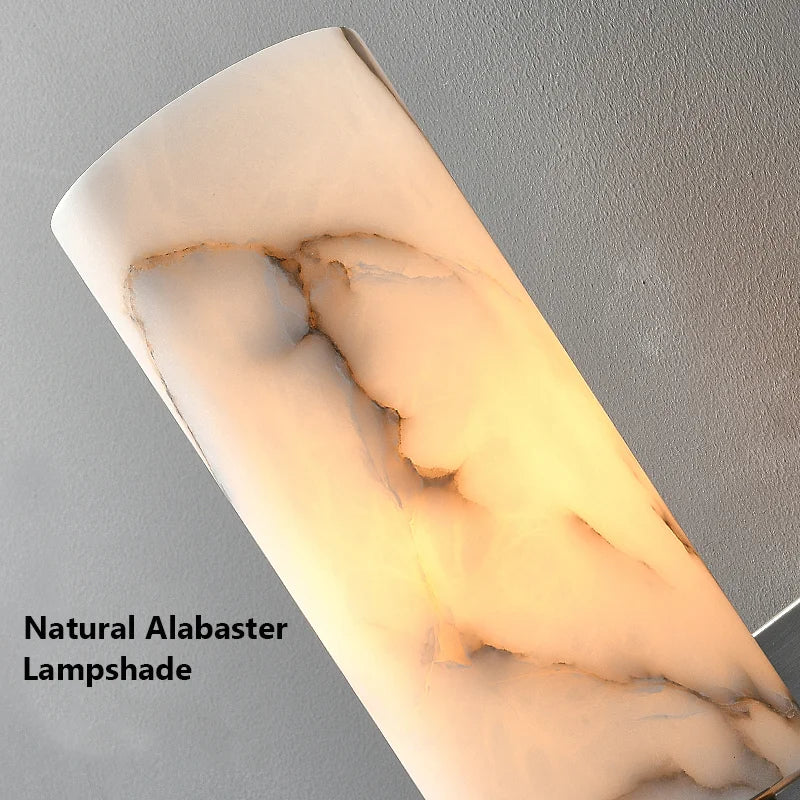applique murale en pierre naturelle albâtre cuivre et marbre luxe - vue 6 sur 6