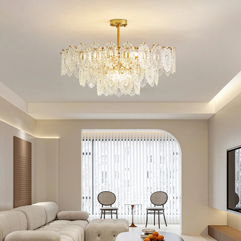 lustre en verre de style luxueux pour intérieur élégant - vue 3 sur 13