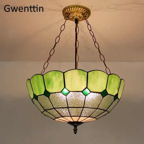 Pendelleuchte aus Buntglas im Tiffany-Stil für Ihre Inneneinrichtung - vue 4 sur 26