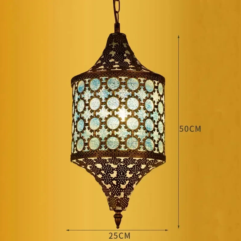 lustre suspendu asiatique décoratif pour intérieur bohème - vue 14 sur 18