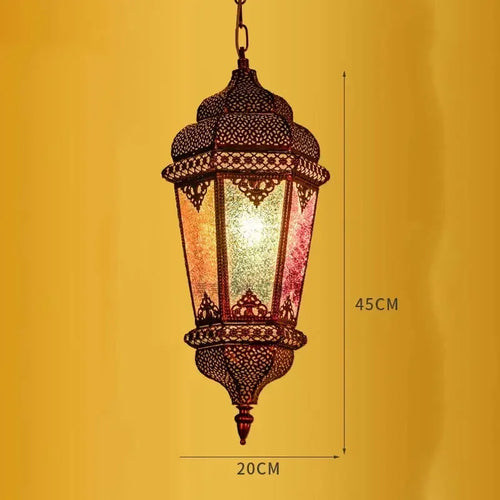lustre suspendu asiatique décoratif pour intérieur bohème - vue 16 sur 18