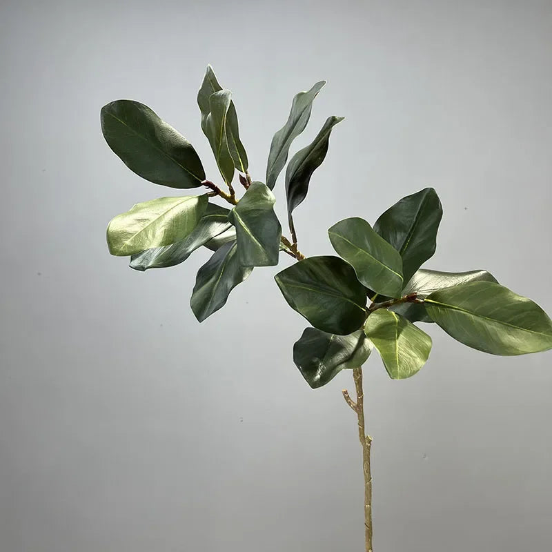 plantes vertes artificielles décoration jardin branche de magnolia - vue 5 sur 7