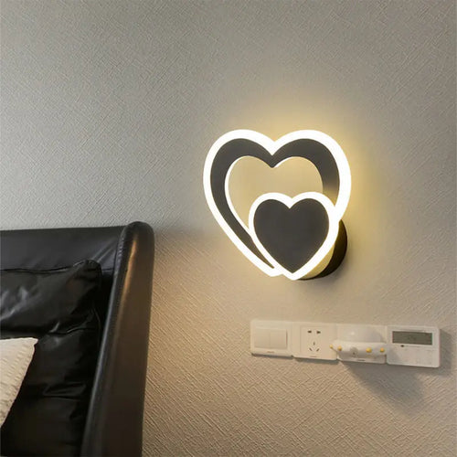 LED-Wandleuchte modernes nordisches Design Herzform - vue 3 sur 8
