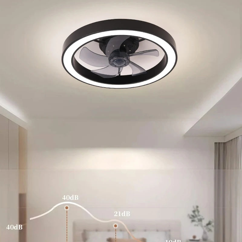 Modern LED Fan Light Remote Control Timed Electric Fan Bedroom, Living Room Decoration, Home Decoration LED Ceiling Fan Light - vue 7 sur 8