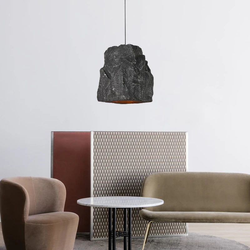 lustre nordique fait main imitation pierre style wabi sabi - vue 4 sur 7