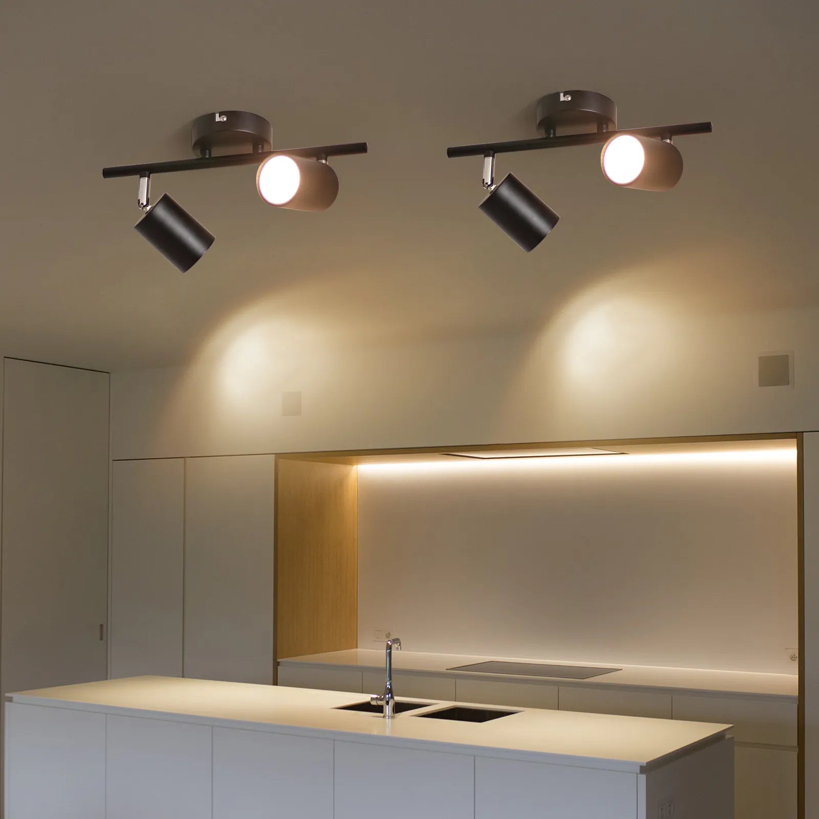 Plafonnier moderne noir LED voie maison magasin vêtements - vue 2 sur 9