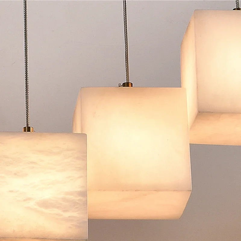 Kronleuchter aus spanischem Marmor im minimalistischen chinesischen Stil für elegantes Interieur - vue 5 sur 15