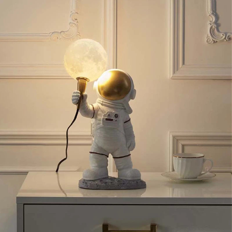 Lampe Nordique LED chambre d'enfants astronaute lune chambre chevet fond - vue 5 sur 9