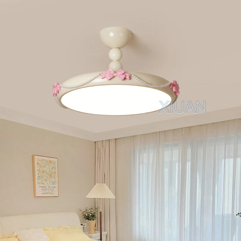 Romantische Deckenleuchte mit Perlen für das Prinzessinnenzimmer - vue 4 sur 12