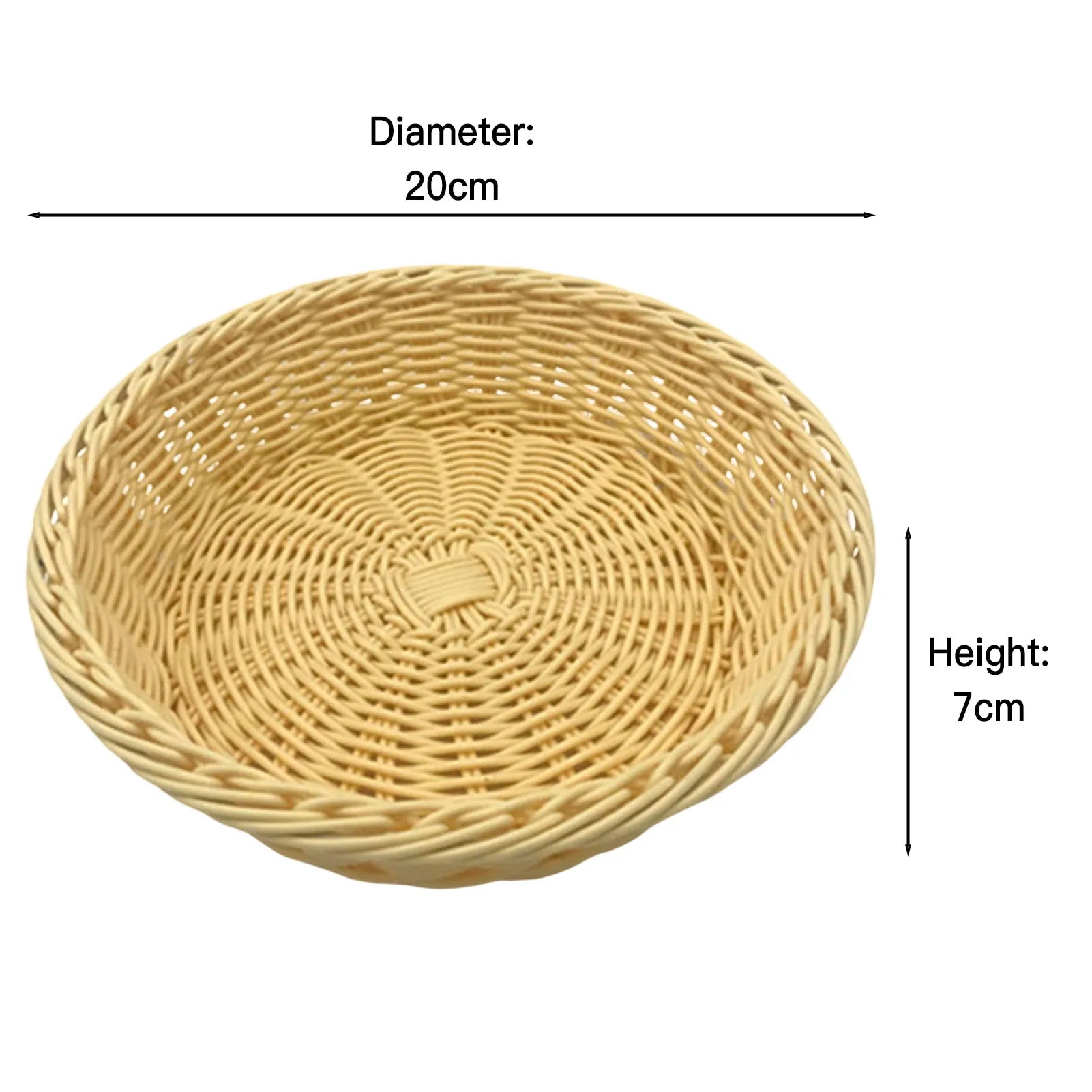 panier à fruits rond en rotin tissé à la main pour rangement alimentaire - vue 14 sur 17
