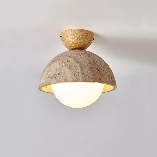 Skandinavische Deckenleuchte Travertin Wabi Sabi LED Marmor