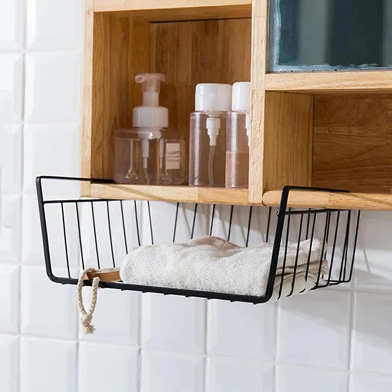 paniers de rangement suspendus en métal pour organisation polyvalente - vue 5 sur 18